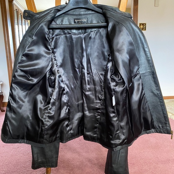 Bagatelle distressed black leather jacket Women’s XL - Picture 3 of 8